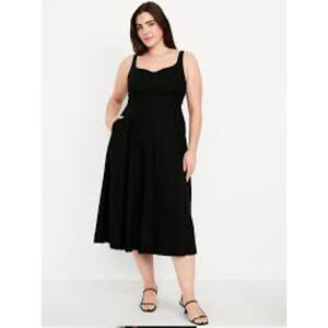 Old Navy Womens Linen Fit and Flare Midi Dress 3X